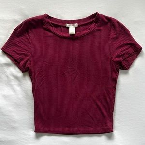 Maroon rubbed crop top